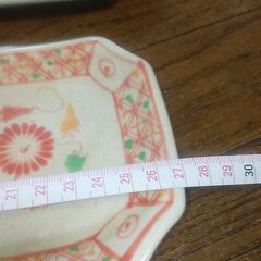 [年内処分] 長方形 アジアン柄のお皿２枚 プレートの画像