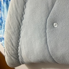 発送不可　中古　肌掛け布団　ブルー系　シングルサイズの画像