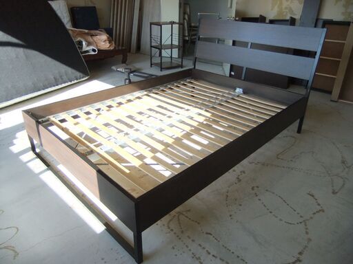 IKEA TRYSIL ベッドフレーム ダブルサイズ ダークブラウン ダブル