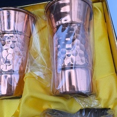 純銅一口ビールグラス　5個セット（ハート型栓抜き付）の画像