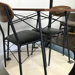 【ジャングル深井店】★ダイニングセット ダイニング 2人用 ブラウン ｱｲｱﾝ調 新生活 人気 家具 簡易クリーニング済 堺市 深井の画像