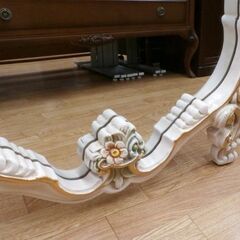 ロココ調 壁掛けミラー 84×135㎝ イタリア家具 大型ミラー ウォールミラー 姿見 札幌市 西岡店の画像