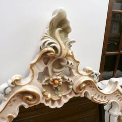 ロココ調 壁掛けミラー 84×135㎝ イタリア家具 大型ミラー ウォールミラー 姿見 札幌市 西岡店の画像