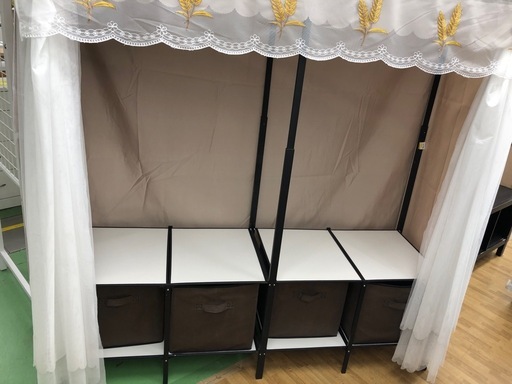 【ドリーム川西店御来店限定】☆ジモティー見たよ♪割引☆  ワードローブ 高さ調整可 BLK クリーニング済み 【21255600000