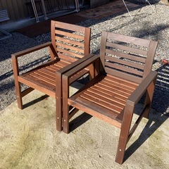 IKEA エップラローシリーズ　屋外用家具　アームレスト付きチェア　2脚セットの画像