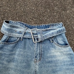 y2k 　ベルテッドワイドデニムの画像