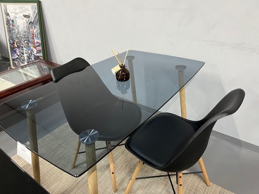 【?美品?】ガラストップテーブルセット