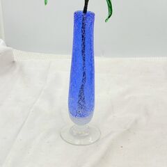 【❗️✨手作りガラス✨❗️】沖縄 琉球ガラス 花モチーフ オブジェ フラワーベース 置物 現状品 カラフル  インテリアの画像
