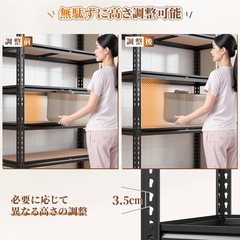 【未使用品 】並列配置可 5段スチールラック 高耐荷重
の画像