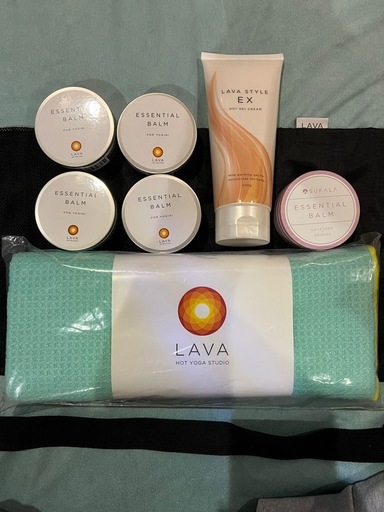 LAVA ヨガラグ+マットケース+ ホットジェルクリーム+エッセンシャルバーム×5個セット　