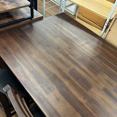【ジモティー割引あり】【ジャングル守口店】ダイニングセット　ナフコ　ダークブラウン　アカシアの画像