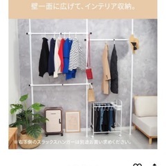 ハンガーラック 黒 アイリスオーヤマ（1年使用）の画像