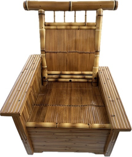 梅里竹芸 椅子｜竹製アームチェア｜収納付き・キャスターなし｜和風