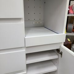 J4002【リユースのサカイ柏店】LOWYA　ロウヤ　ベガコーポレーション　レンジ台　ウォルシュ　下段B　ホワイト　クリーニング済　参考価格20,990円の画像