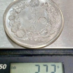 貿易1円銀貨丸銀、明治８年の画像