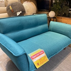 配達可【2人掛けソファ】【水色】クリーニング済み【管理番号1226】野の画像