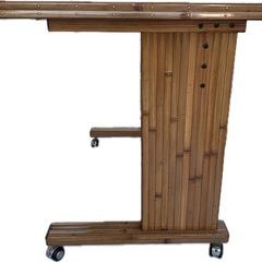 梅里竹芸 竹製机｜キャスター付き｜和モダンデザイン｜中古美品の画像