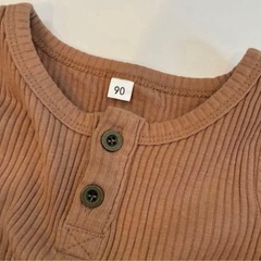 ロンパース 90 ブラウン レース　ベージュ　ベビー服　2枚セット　セット売りの画像