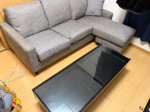 ガラス製　ローテーブル　ローボード