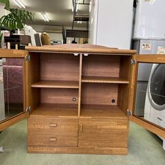 【リサイクルショップ ピカソ 小松原】🌳✨島忠ホームズ Home Coordinatorシリーズ【OAKLAND／オークランド】✨木製ガラスキャビネット🌿★5366★の画像