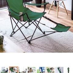 4脚セット　サンワ　折りたたみオットマンチェア　グリーンの画像