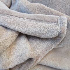 ふわふわ毛布　ブランケット　シングル　ベージュ系の画像