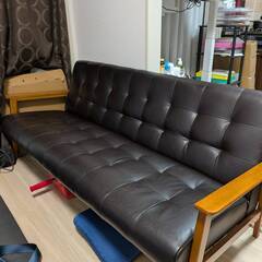 ソファー 3人掛けソファ ヴィンテージ シンプル　引き取り希望の画像
