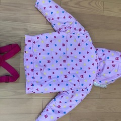 スキーウェア上下セット クリーニング済み 120cm 女の子 CCL TEAMの画像