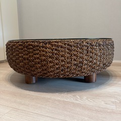 【ラタン風】リビングローテーブルの画像