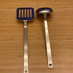 【下北沢で引き渡し】無印良品 ステンレス 調理ツール2点セット（ターナー・おたま）の画像