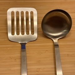 【下北沢で引き渡し】無印良品 ステンレス 調理ツール2点セット（ターナー・おたま）の画像