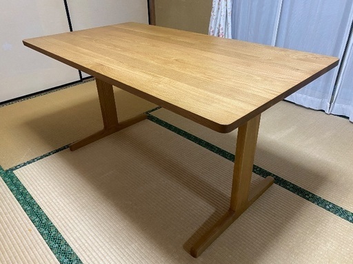 美品 廃盤 無印 デスク 事務机 テーブル オーク 人気のMUJI(無印良品)のオーク材パーソナルデスク/引き出し付き