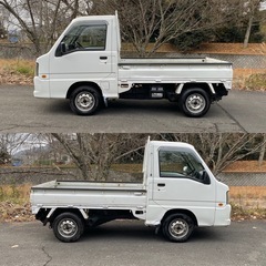 ⭐️訳あり格安⭐️★車検2年付き‼️★エアコン★パワステ★パートタイム4WD★5速MT★SUBARU サンバートラック★の画像
