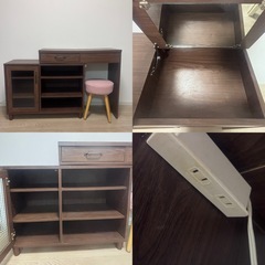 テレビ台兼ドレッサー　スツールセット
の画像