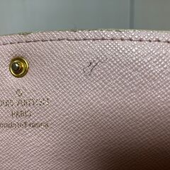 【ルイ・ヴィトン】長財布 ダミエ・アズール／ピンク内装（ペン跡あり）売りますの画像