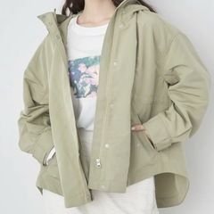 earth music&ecology マウンテンパーカー AMERICAN HOLIC レース編みニットタイトスカートの画像