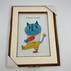 レトロな猫のイラスト　フォトフレームの画像