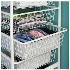 IKEA  JONAXEL  収納ラック 　2台セット（フレーム＋トップ棚＋バスケット各4段）の画像