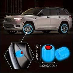 10個セット蛍光タイヤバルブキャップ光るので夜間視認性向上事故防止ホイールリムの画像