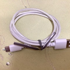 充電ケーブル Type-C タイプAケーブル＆マイクロUSB マイクロB USBケーブル 充電ケーブル　ホワイト系　２本の画像