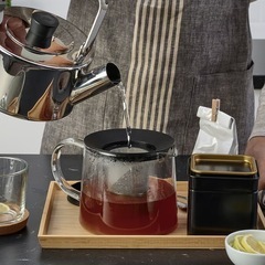 IKEA ガラス製ティーポット ステンレスフィルター付き　2個セットの画像