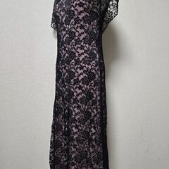 総レース ワンピース フォーマルドレス シフォンスリーブワンピ ロング丈の画像