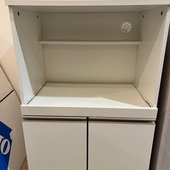 【ニトリ 食器棚＋レンジ台 セット｜小型・ロータイプ｜無料】の画像