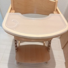 KATOJI 　ベビーチェア 木製 テーブルトレイ付 子供 椅子 キッズチェア ハイチェア カトージ 　の画像