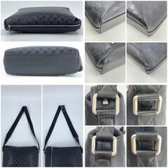 極美品 LOUIS VUITTON ルイヴィトン ダミエ アンフィニ ディスカバリー メッセンジャーPM ショルダーバッグ クロスボディ N42415 CA3198 レザー 本革 オニキス ブラック 黒 メンズの画像