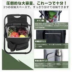 折りたたみ椅子 椅子付き　リュック 収納袋一体型 耐荷重120kgの画像