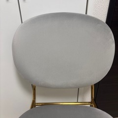 お譲り先決まりました。フランフラン　ベル チェア 2 グレー×ゴールドの画像