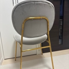 お譲り先決まりました。フランフラン　ベル チェア 2 グレー×ゴールドの画像