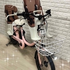 美品🌸室内保管🌈バッテリー最高レベル🌼ブリヂストンビッケ2⚪️子供乗せ電動自転車ベビーピンク♡27の画像