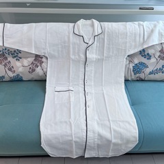 ホワイトロングパジャマ パイピング付きの画像